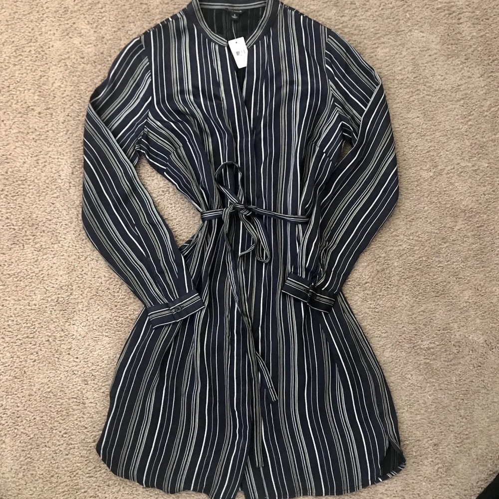 Ann Taylor Striped Shirt Dress